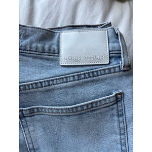 Denim Forum Sky Blue Jeans - high waist, straight leg
